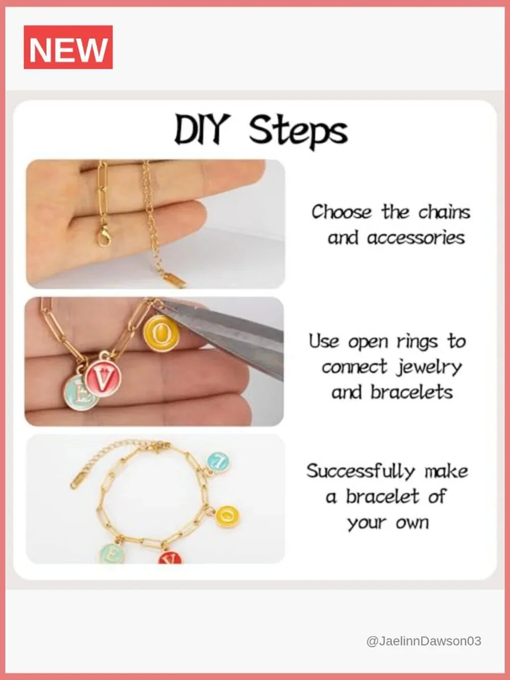 10 Piece Charm Bracelet Chain Kit for Jewelry Making, 6.3 Inch Paperclip Chain